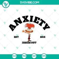 Anxiety Est 2015 Inside Out SVG design, featuring anxiety and inside out theme elements. Perfect for digital use.