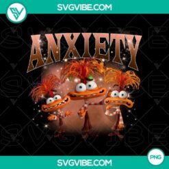 Anxiety Inside Out 2 sublimation design with intricate details in PNG format. Ideal for mental health-themed products.