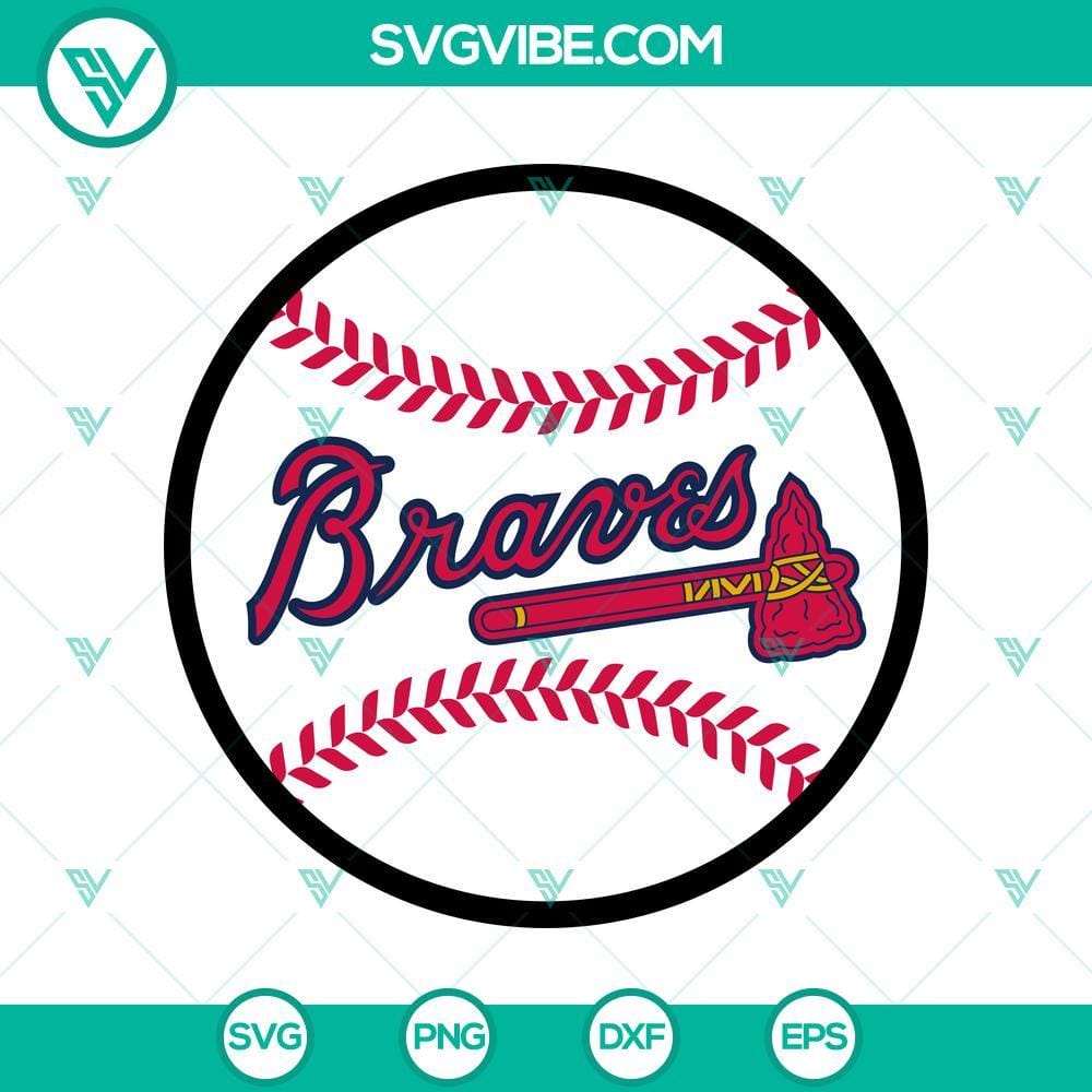 Atlanta Braves Logo Baseball SVG File Atlanta Braves baseball logo SVG file with vibrant design, perfect for fan merchandise and digital printing.