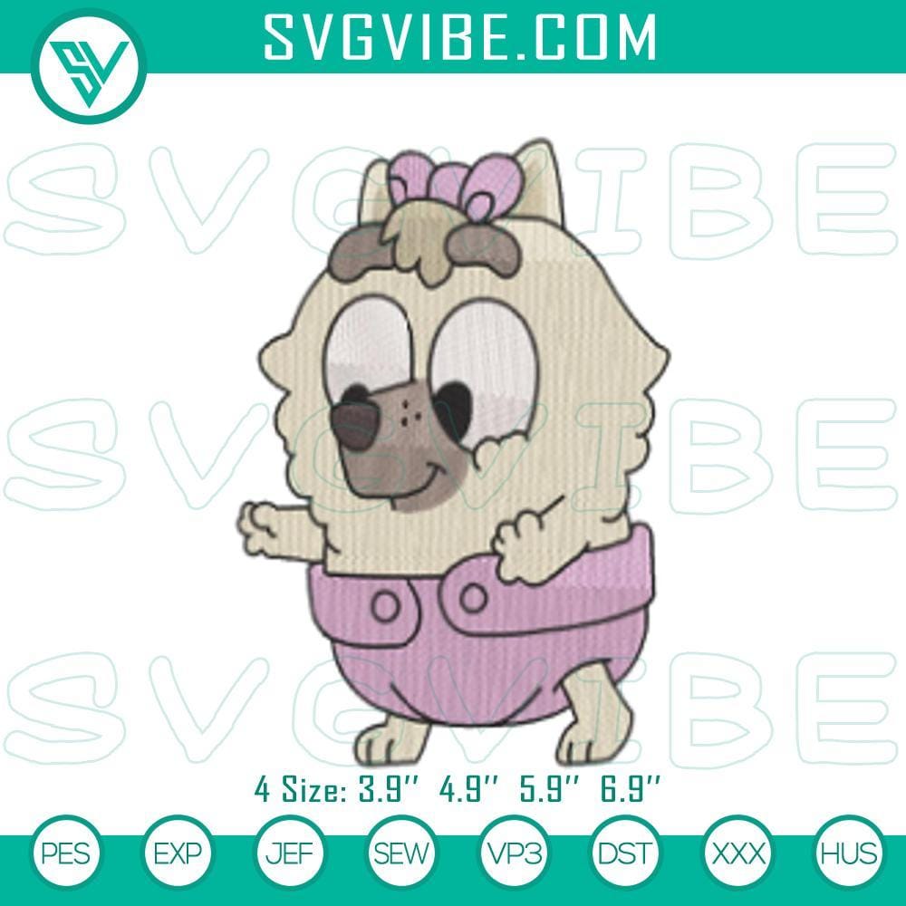 Baby Dog Judo Bluey Embroidery Files, Pattern Bluey puppy cartoon judo embroidery designs for baby clothing, cute and playful dog patterns.