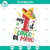 Cute Baby's First Cinco De Mayo SVG with Mexican theme, sombrero, and maracas for festive celebrations. Perfect for crafts.