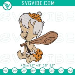 Bamm-Bamm Rubble & Flintstones stitch patterns machine files, ideal for classic cartoon embroidery projects.