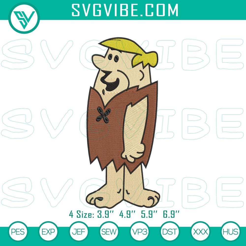 Barney Rubble Embroidery Design from The Flintstones Pattern Barney Rubble embroidery design with The Flintstones cartoon characters, cute and nostalgic pattern for crafts and decor.