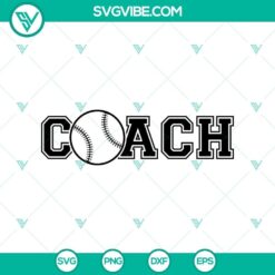 Baseball coach and sports SVG design featuring sports theme elements in a vector format.