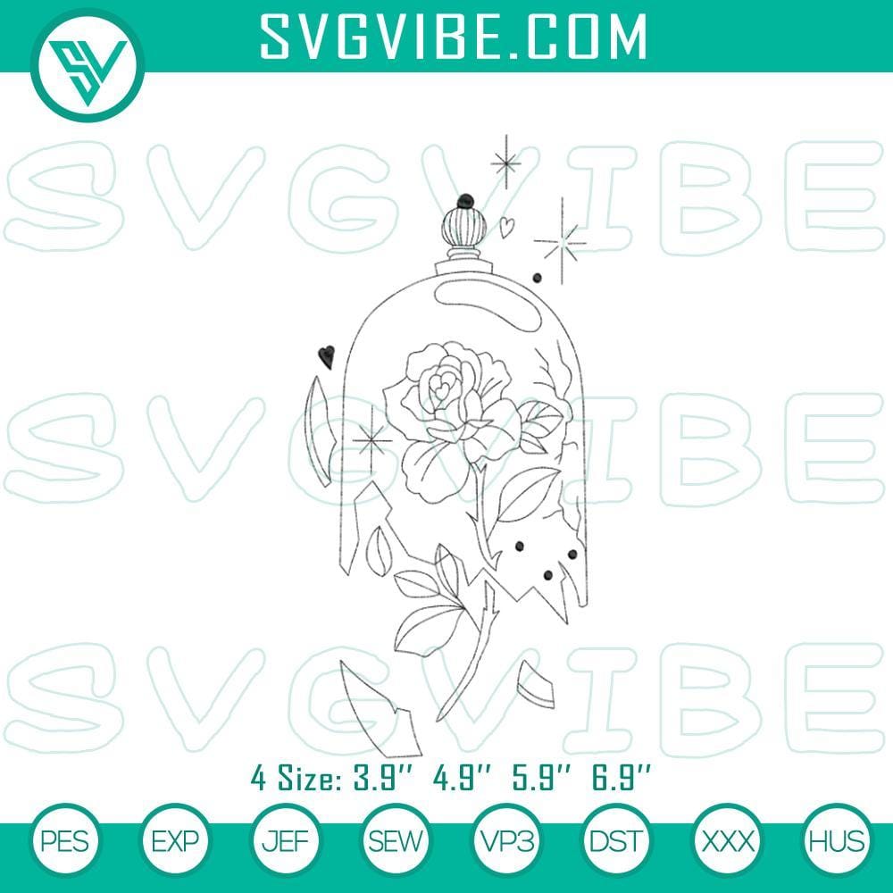 Beauty & Beast Enchanted Rose Embroidery Patterns Disney Beauty & Beast Enchanted Rose embroidery patterns, Fairytale stitch files, enchanting DIY crafts for fans, floral design.