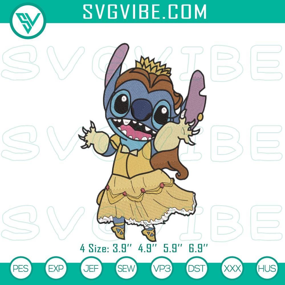 Beauty & Beast Princess Stitch Patterns, Embroidery Files Disney Fairytale Beauty & Beast Princess Stitch Patterns for Embroidery, delicate and intricate designs for crafting enthusiasts.