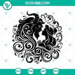 Fairytale-themed Beauty and the Beast vector clipart featuring iconic characters, roses, mirror, and more. Ideal for projects.