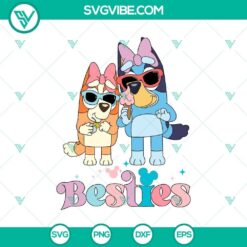 Bluey & Bingo Disney Best Friends SVG, ideal for craft projects, featuring well-known dog characters from the popular children's show.