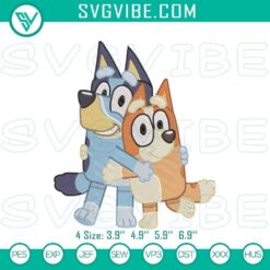 Bluey &amp; Bingo Embroidery Design Files, Cartoon Stitch Machine Patterns