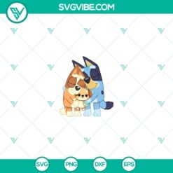 Bluey Family SVG featuring Bluey and her family in a cartoon style design, perfect for crafting projects.