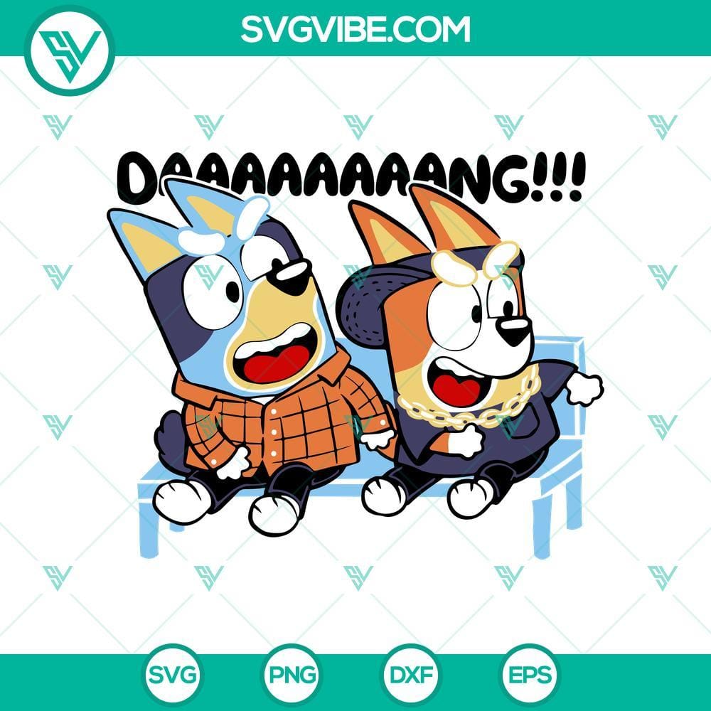 Bluey Friday Craig & Smokey Damn Vector SVG PNG Clipart Bluey Friday Craig & Smokey Damn Vector Clipart with SVG and PNG files, ideal for graphic design projects.