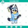 Bluey Grad, Academy, and Learner SVG bundle for graduation designs, with blue graduation caps and diploma. Perfect for educational projects.