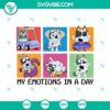 Bluey Muffin Daily Emotions SVG featuring a humorous muffin design. Cute and cheerful digital graphic perfect for crafts and projects.