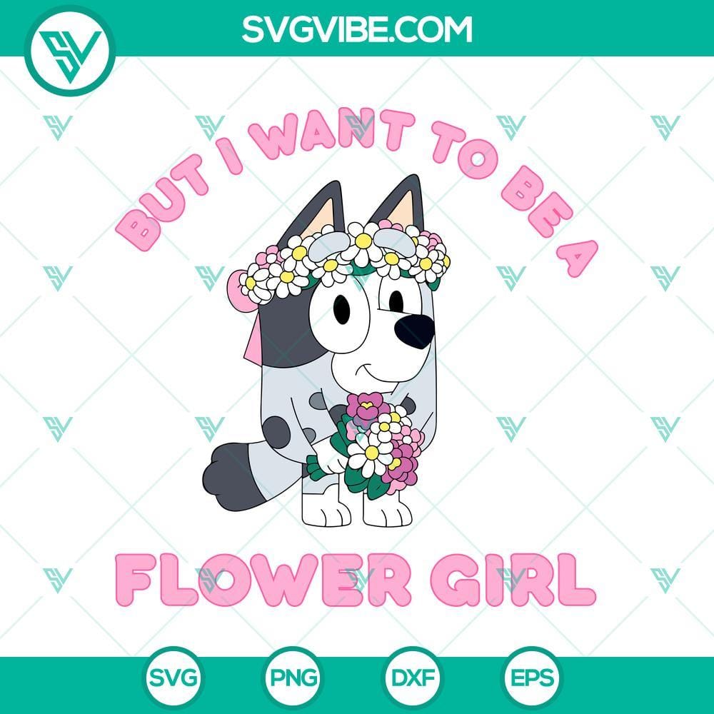 Bluey Muffin Flower Girl SVG, 2024 Wedding Sign SVG Bluey Muffin Flower Girl and 2024 Wedding Sign SVG for digital crafting projects and wedding decor.