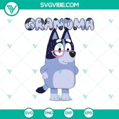 Bluey Nana Heeler Grandma SVG vector design featuring a loving grandmother character holding a homemade pie. Ideal for digital crafting projects.