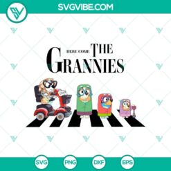 Bluey's Grannies SVG cut files featuring Janet & Rita characters in detailed design, perfect for crafting projects.