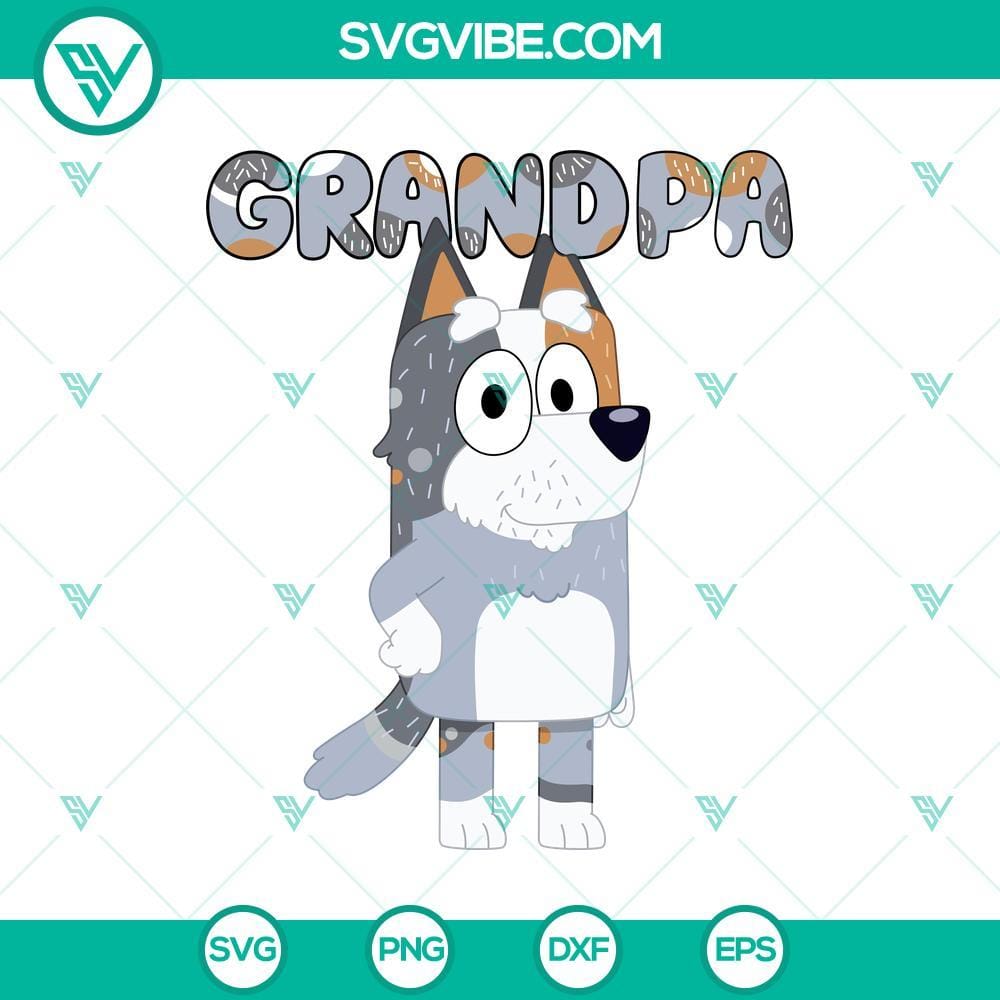 Bluey SVG, Grandpa Bob Heeler Graphic Design Bluey SVG of Grandpa Bob Heeler graphic design, perfect for fan art projects.