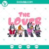 Bluey & Taylor Swift Lover Theme SVG with cute animal illustrations and pop music elements for crafts and projects.