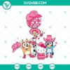 Bluey and Toy Story inspired pink cowboy kitty design in SVG and PNG formats for digital crafting projects.