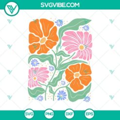 Bohemian flower vector clip art with transparent background, available in SVG and PNG formats.