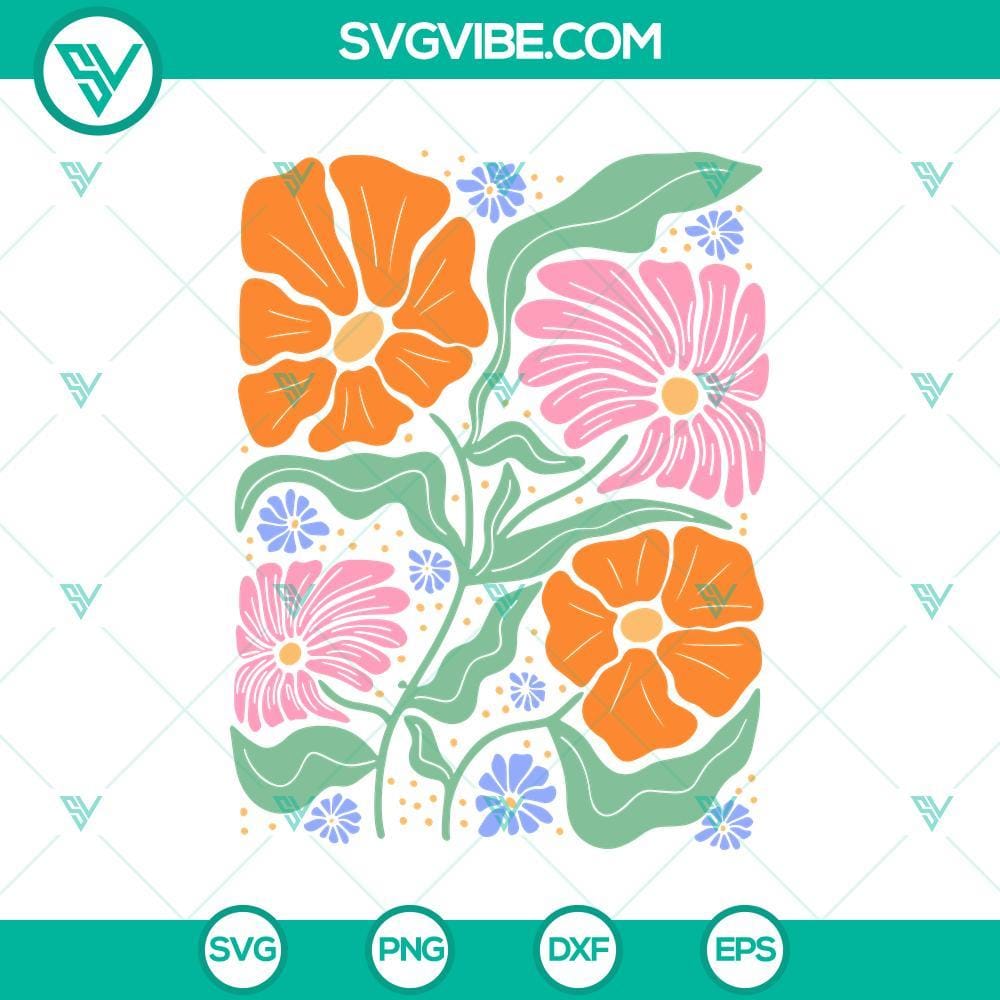 Bohemian Flower Vector SVG PNG Clip Art Bohemian flower vector clip art with transparent background, available in SVG and PNG formats.
