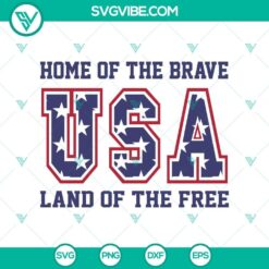SVG design for 4th of July celebration in Brave Home, Free Land USA theme. Perfect for Independence Day projects.