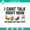 Funny beer and lawnmower SVG design celebrating fatherhood for Father's Day. Busy with cool dad activities. Great for gifts.