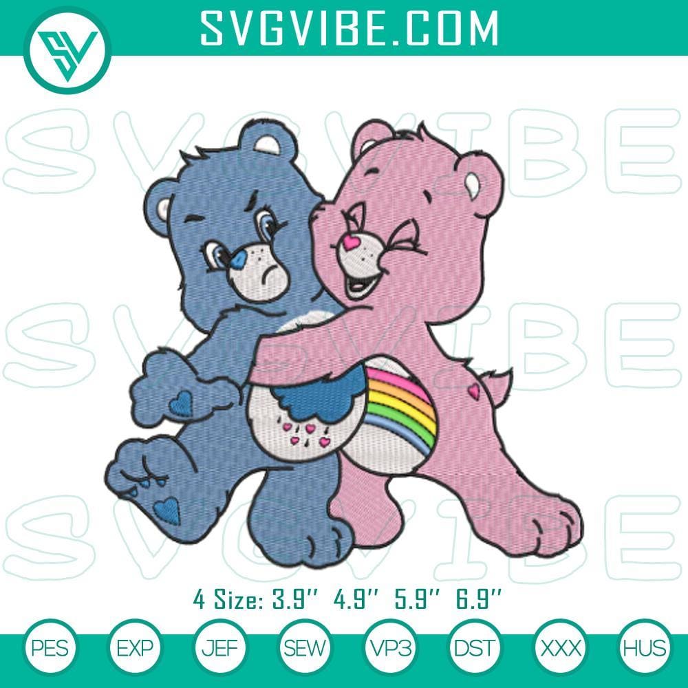Care Bears Grumpy & Cheer Bear Embroidery Patterns Grumpy & Cheer Bear Care Bears embroidery patterns, classic cartoon stitch files for crafting projects.