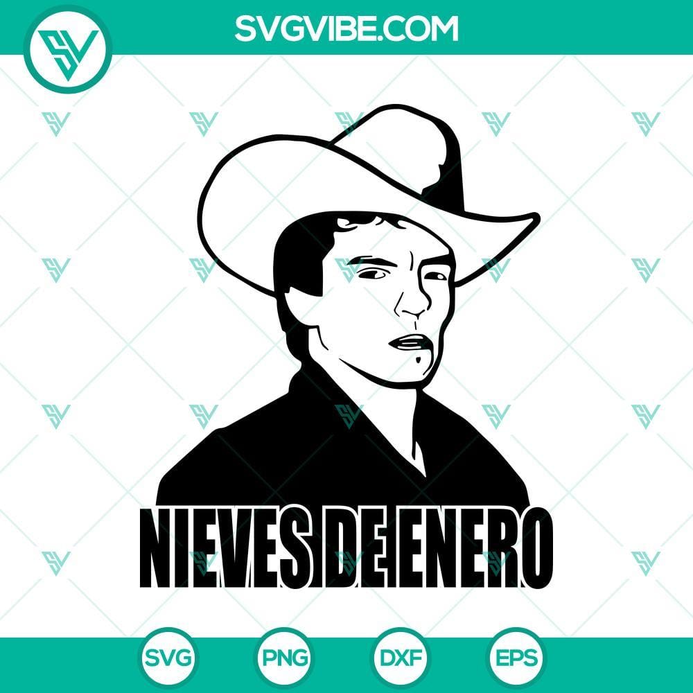 Chalino Sanchez & Nieves De Enero Album SVG File Chalino Sanchez & Nieves De Enero album cover design SVG file, Mexican music themed digital graphic for download.