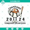 Champions 2024 Tennessee Volunteers baseball SVG PNG design for supporters of the Tennessee Volunteers team.