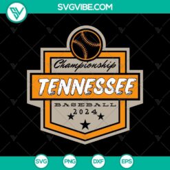 2024 Tennessee Volunteers baseball championship SVG PNG design for digital product.