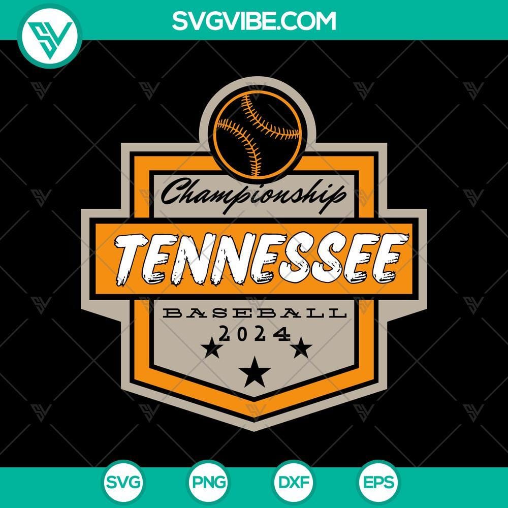 Championship Tennessee Volunteers Baseball 2024 SVG PNG 2024 Tennessee Volunteers baseball championship SVG PNG design for digital product.