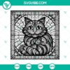 Cheshire Cat Mandala Stained Glass SVG design, intricate and whimsical illustration perfect for crafts and digital projects.