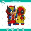 Chibi Deadpool & Wolverine 2024 SVG PNG cut files featuring cute, cartoon versions of the characters. Ideal for crafting projects.