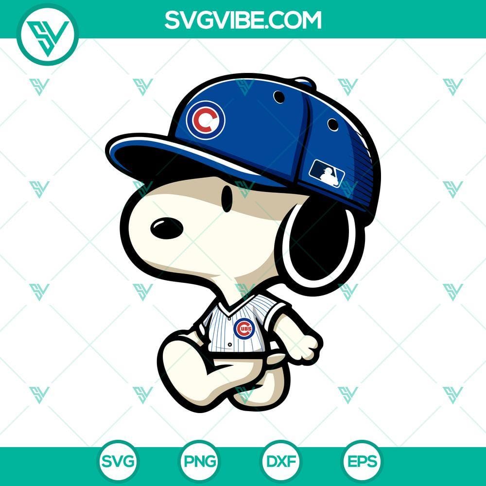 Chicago Cubs Snoopy Baseball SVG PNG DXF EPS Chicago Cubs Snoopy baseball logo design in SVG PNG DXF EPS format for digital use.