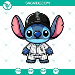 Chicago White Sox baseball stitch design in SVG, PNG, DXF, EPS formats for digital use with team branding.