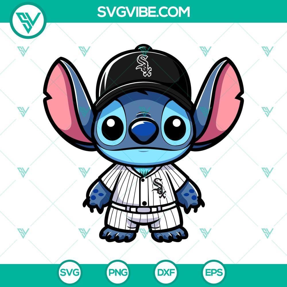Chicago White Sox Baseball Stitch SVG PNG DXF EPS Chicago White Sox baseball stitch design in SVG, PNG, DXF, EPS formats for digital use with team branding.