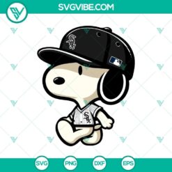 Chicago White Sox Snoopy Baseball logo in SVG, PNG, DXF, EPS formats for crafts and digital projects.