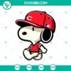 Cincinnati Reds Snoopy Baseball design SVG PNG DXF EPS for fans, baseball enthusiasts, and craft projects.