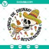 Cinco De Drinko Friends Skull, Mexican Party SVG with festive design for May 5th celebration. Perfect for decorations or apparel.