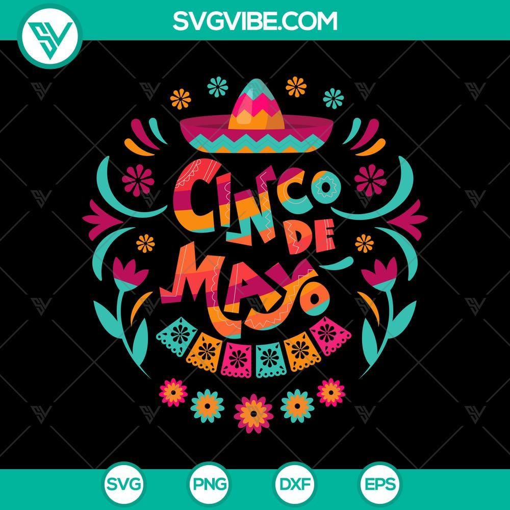 Cinco De Mayo Celebration SVG, Fiesta Mexican SVG Cinco De Mayo Celebration and Fiesta Mexican SVG design with festive elements and decorations for digital projects.
