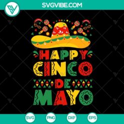 Cinco De Mayo Celebration SVG with festive Mexican sombrero design. Perfect for Mexican holiday crafts.