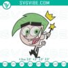 Cosmo embroidery pattern inspired by The Fairly Oddparents cartoon, in machine file format. Fun design with bright colors.