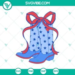 Cowgirl charm boots and Western July 4th theme SVG and PNG design for digital projects.