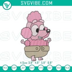 Cute Baby Coco and Bluey embroidery patterns, adorable cartoon machine files for crafting projects.
