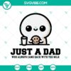 Funny Father's Day SVG design with text "Just A Dad Who Always Came Back With The Milk", perfect for dad-themed crafts.