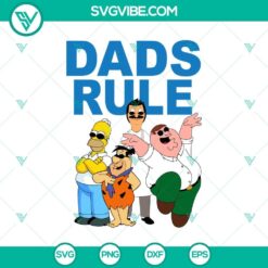 Dad Icons SVG featuring Homer, Bob, Fred, and Peter characters for Happy Father's Day celebration.
