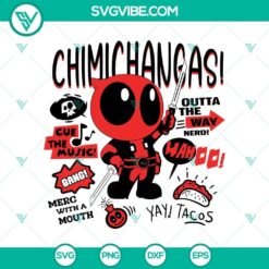 Deadpool chimichangas silhouette clip art in SVG and PNG format for digital projects. Perfect for fans of Deadpool.