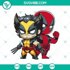 "Deadpool and Wolverine SVG PNG cut files for crafting, superhero silhouette design, digital download"