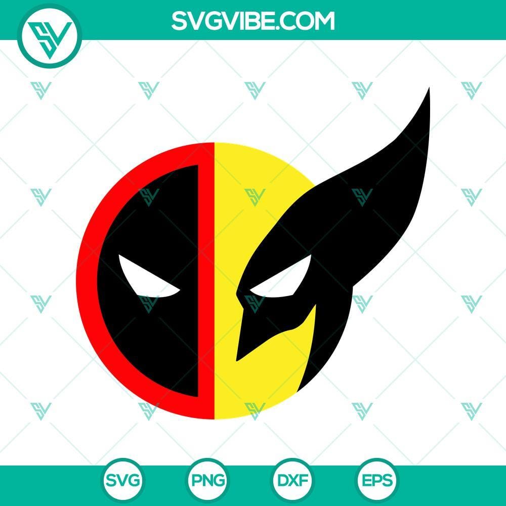 Deadpool & Wolverine SVGs: Face Cut Files for Crafting Deadpool & Wolverine SVGs for crafting, featuring face cut files for Marvel superheroes, ideal for DIY projects.